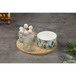 مجموعة تقديم طعام خشبية من كويزين آرت، 12 قطعة، وعاء حساء دائري مع أعواد