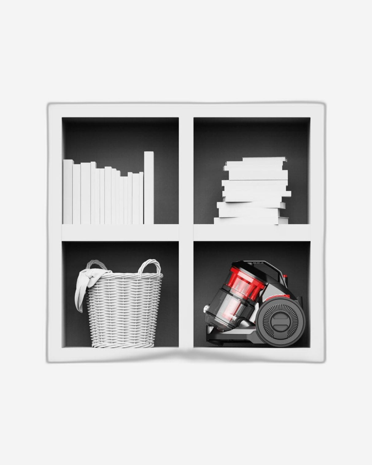 مكنسة كهربائية هوفر CDCY-AMME متعددة الأعاصير عالية الشفط، سعة 2 لتر، فلتر H12 HEPA، صغيرة الحجم، وفلتر سهل الشطف، لون أحمر