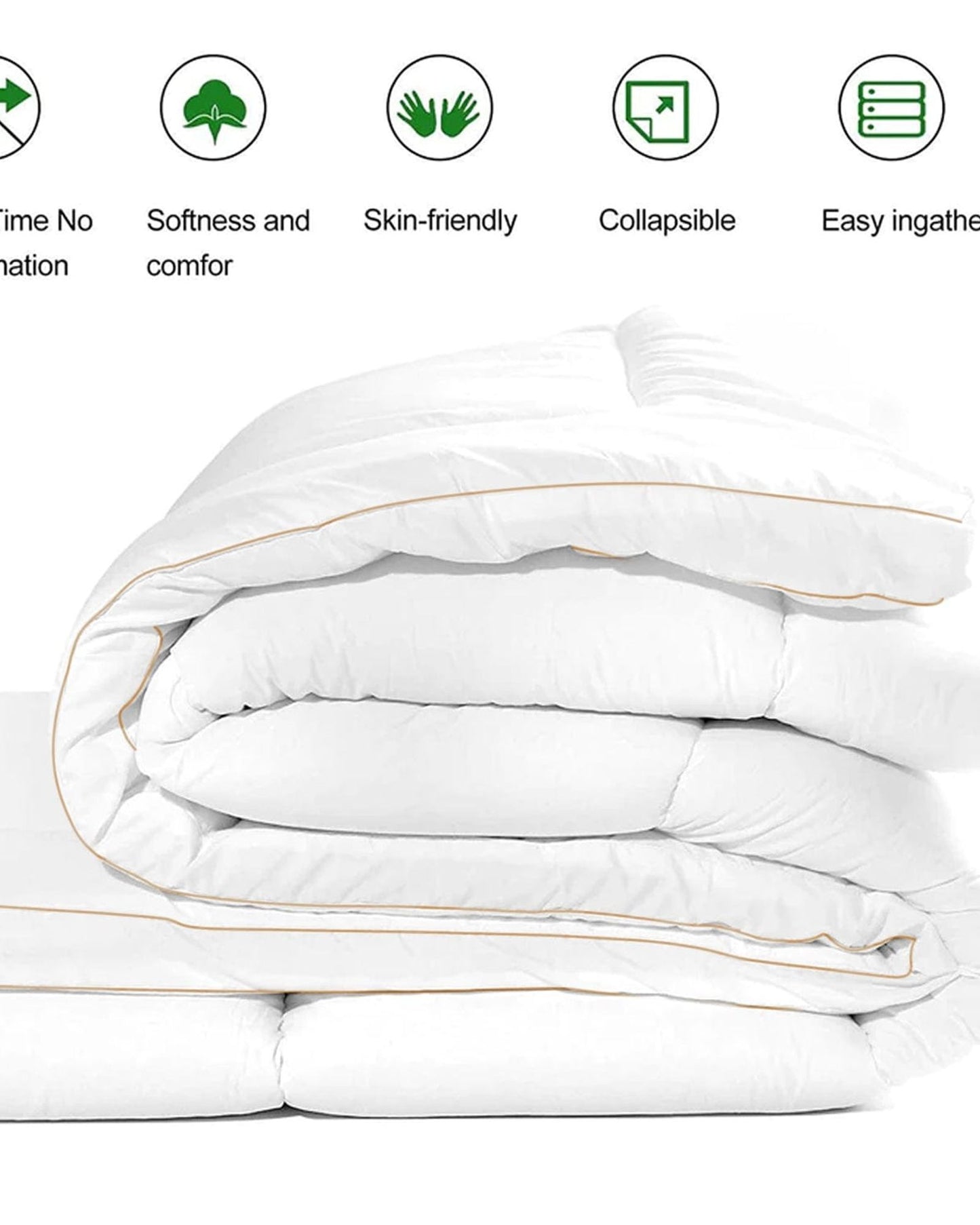 غطاء مرتبة قطني فاخر مقاوم للأسفل باللون الأبيض