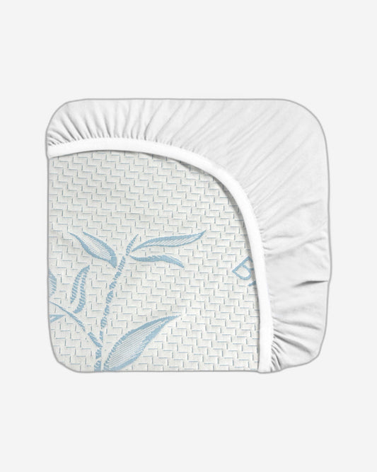 واقي مرتبة مقاوم للماء من القطن المنزلي مصنوع من الخيزران باللون الأزرق