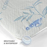 واقي مرتبة مقاوم للماء من القطن المنزلي مصنوع من الخيزران باللون الأزرق