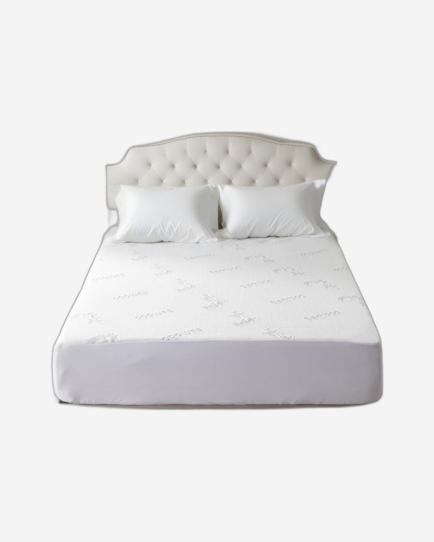 واقي مرتبة مقاوم للماء من القطن المنزلي بامبو رمادي اللون