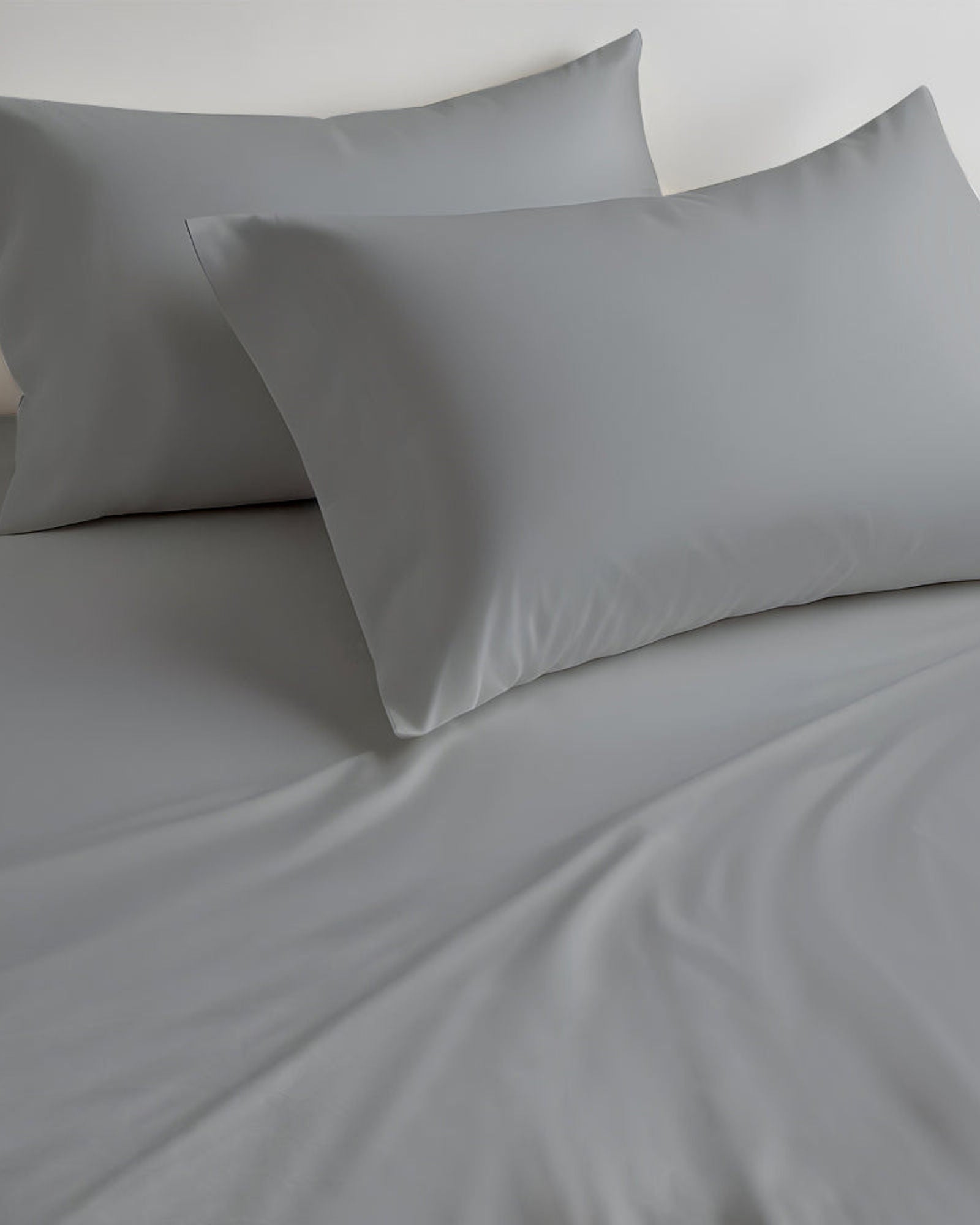 طقم ملاءات قطنية منزلية مكون من 3 قطع مع غطاء وسادة - فضي