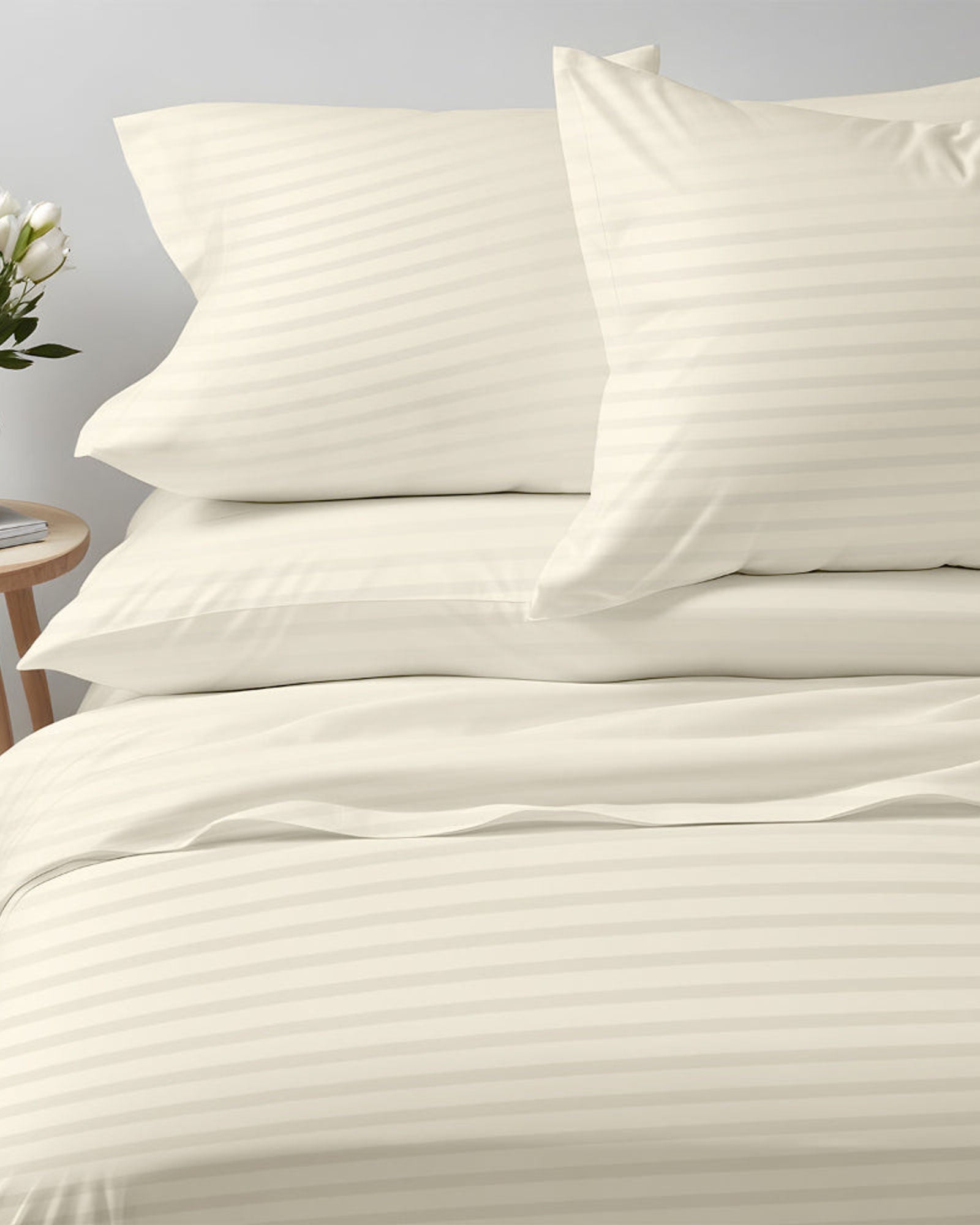 طقم غطاء لحاف قطني فاخر مخطط من 6 قطع من Cotton Home مقاس 220×240 سم