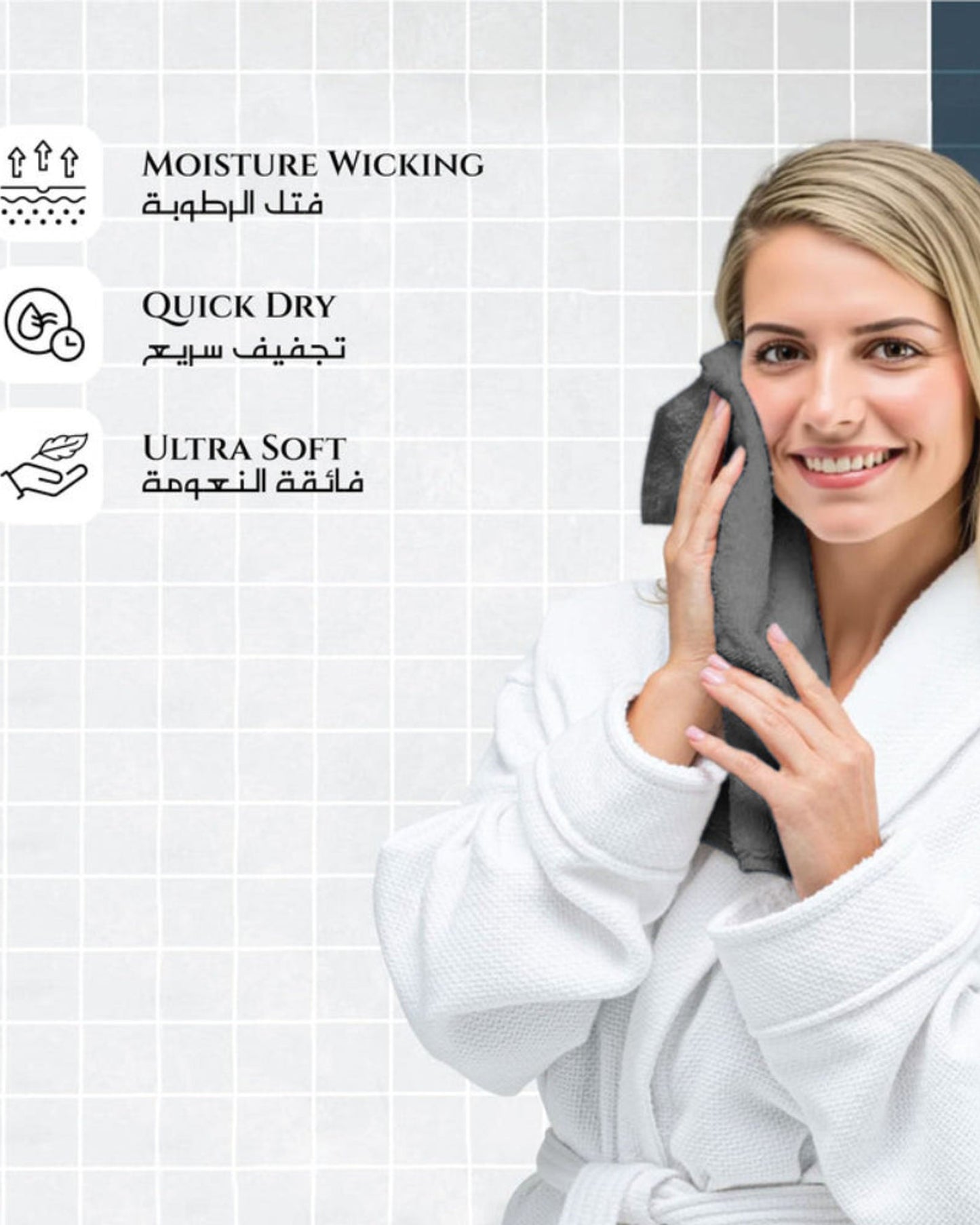 منشفة قطنية فاخرة من كوتون هوم، مقاس 30×30 سم، منشفة وجه، 600 غرام/متر مربع، سريعة الجفاف ومتينة