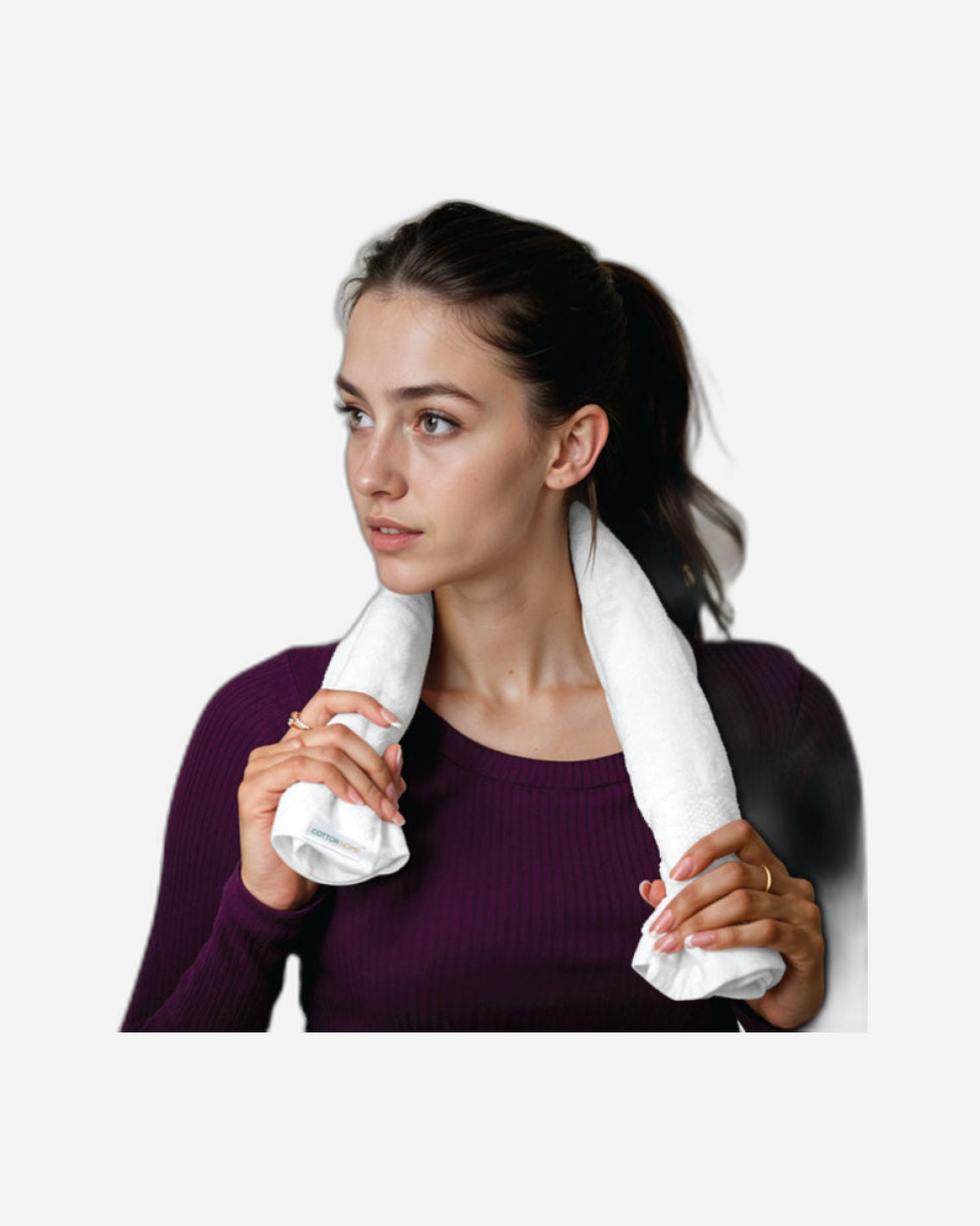 منشفة قطنية فاخرة من كوتون هوم، مقاس 40×70 سم، سريعة الجفاف ومتينة، وزنها 600 غرام/متر مربع