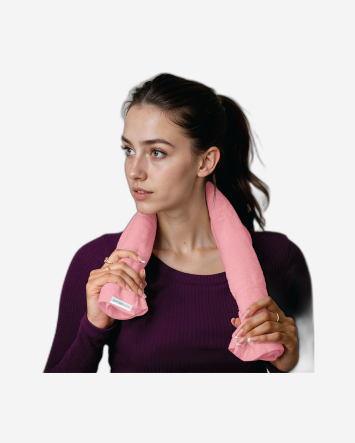 منشفة قطنية فاخرة من كوتون هوم، مقاس 40×70 سم، سريعة الجفاف ومتينة، وزنها 600 غرام/متر مربع