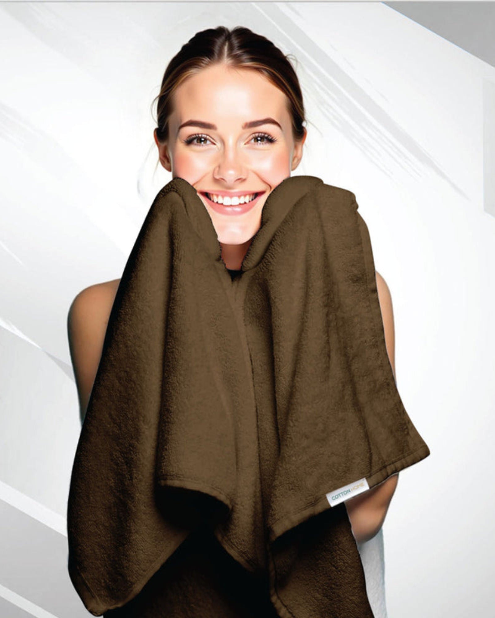 منشفة قطنية فاخرة من كوتون هوم، مقاس 70×140 سم، وزن 600 غرام/متر مربع، سريعة الجفاف ومتينة