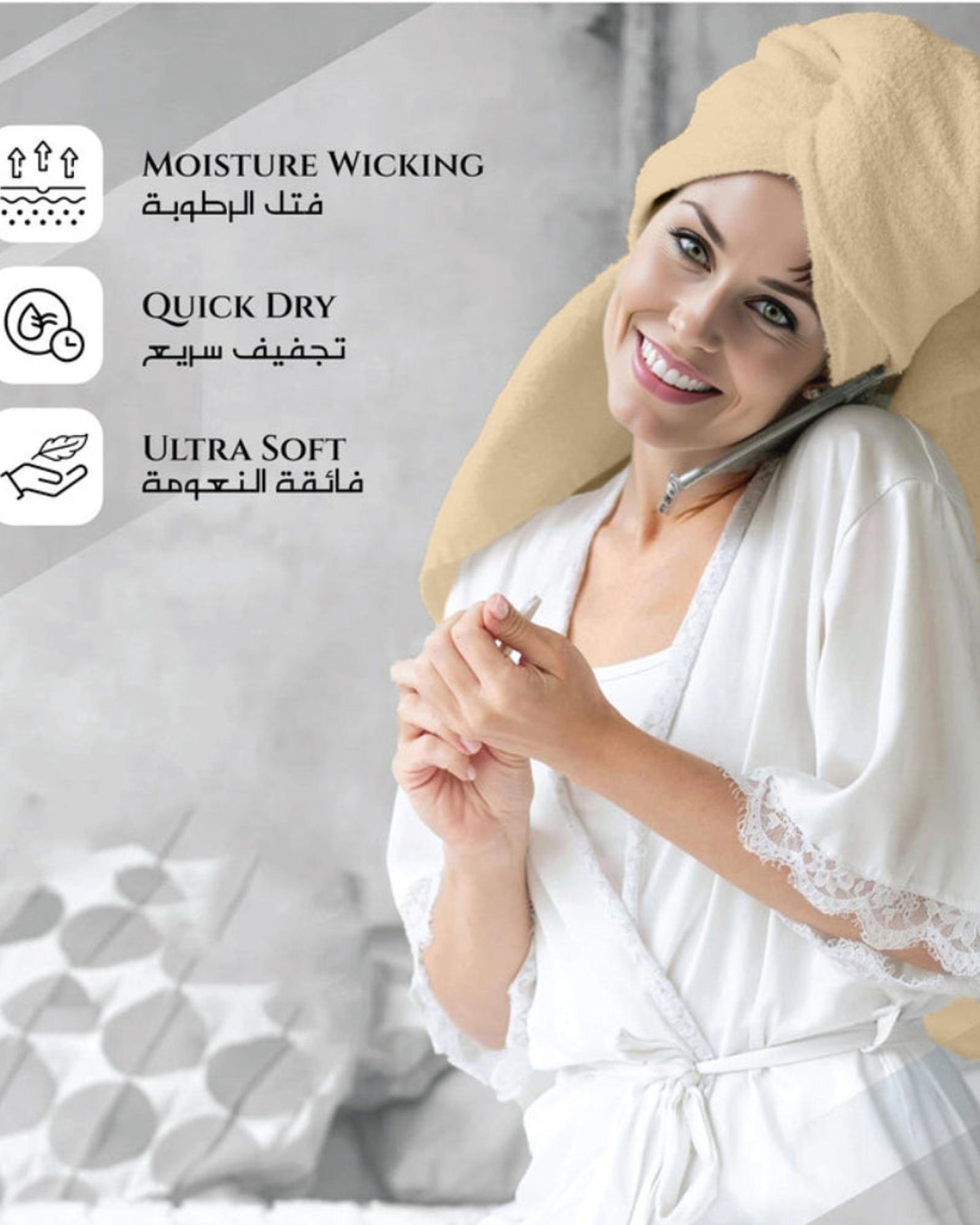 منشفة قطنية فاخرة من كوتون هوم، مقاس 70×140 سم، وزن 600 غرام/متر مربع، سريعة الجفاف ومتينة