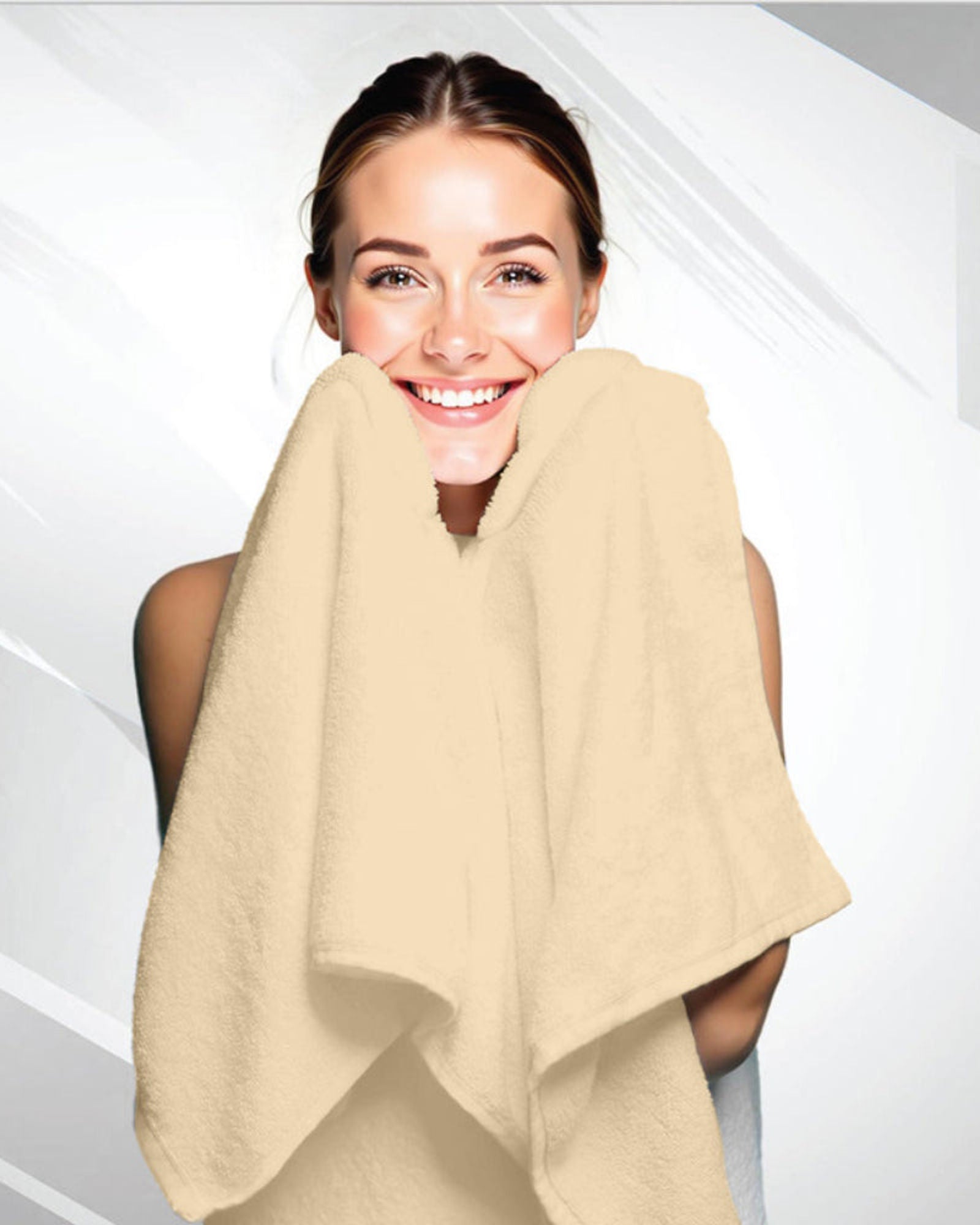 منشفة قطنية فاخرة من كوتون هوم، مقاس 70×140 سم، وزن 600 غرام/متر مربع، سريعة الجفاف ومتينة