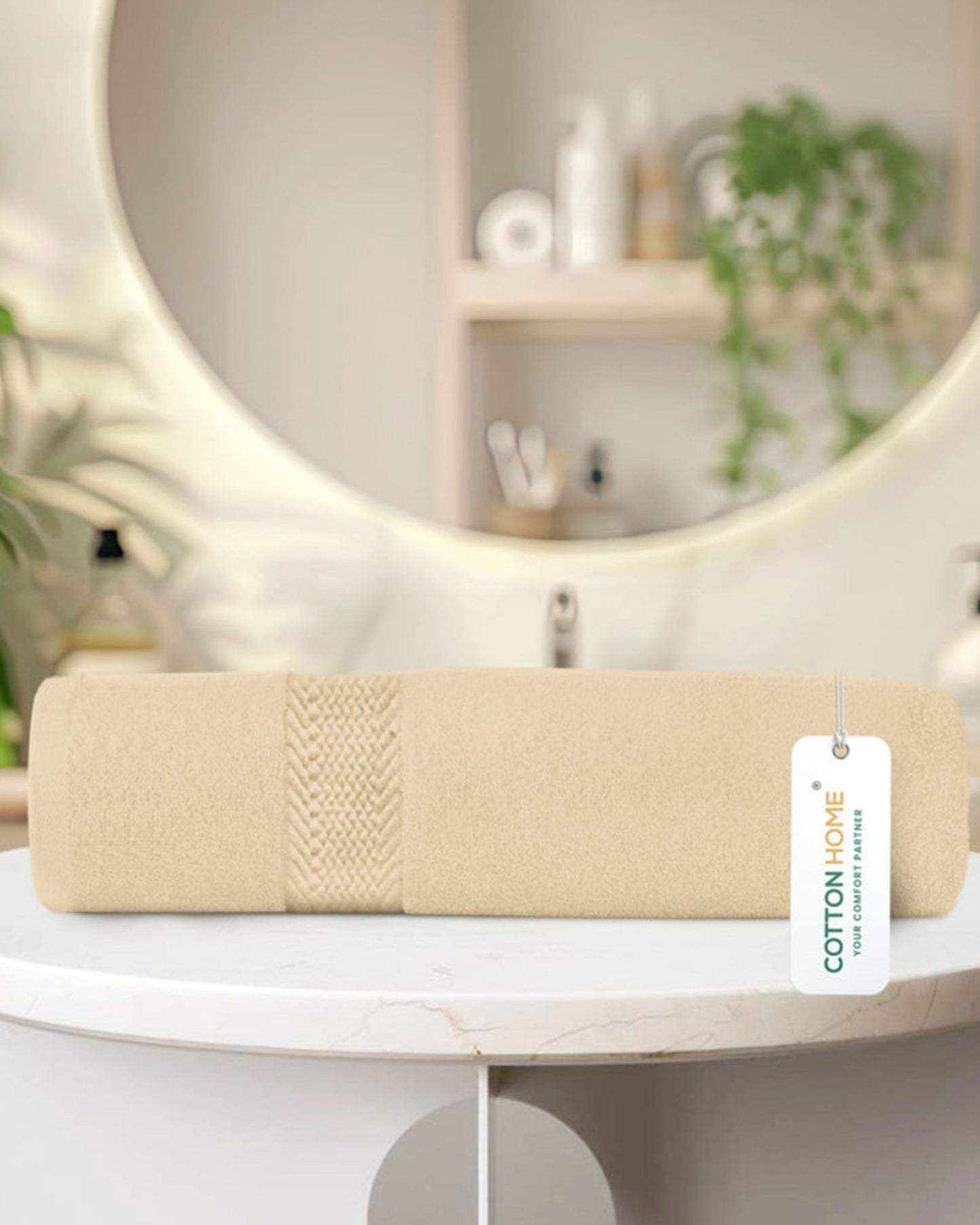 منشفة قطنية فاخرة من كوتون هوم، مقاس 90×180 سم، وزن 600 غرام/متر مربع، سريعة الجفاف ومتينة