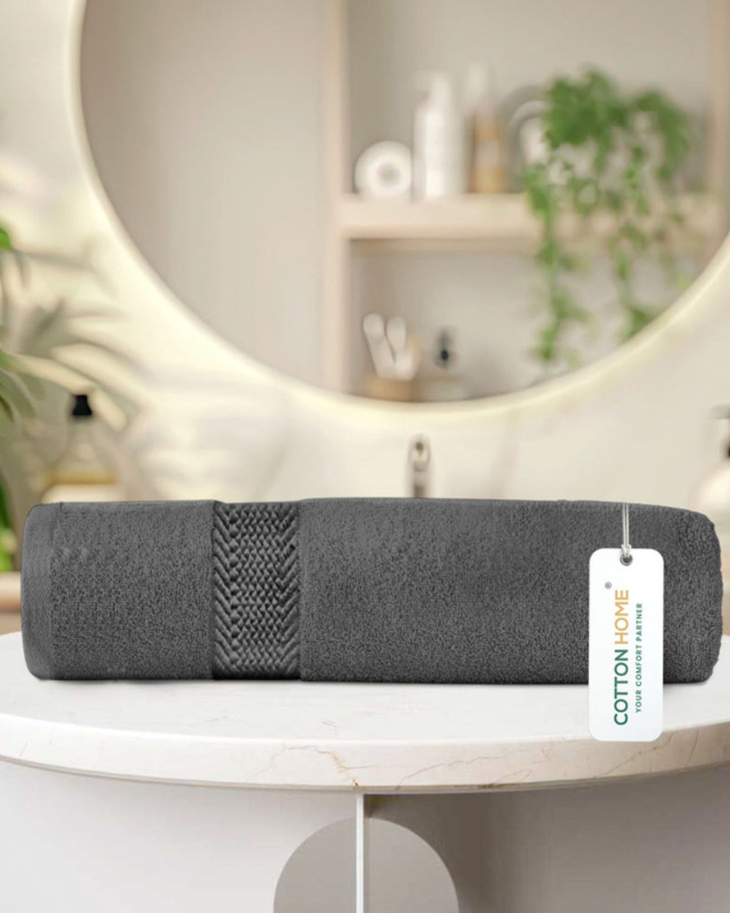 منشفة قطنية فاخرة من كوتون هوم، مقاس 90×180 سم، وزن 600 غرام/متر مربع، سريعة الجفاف ومتينة