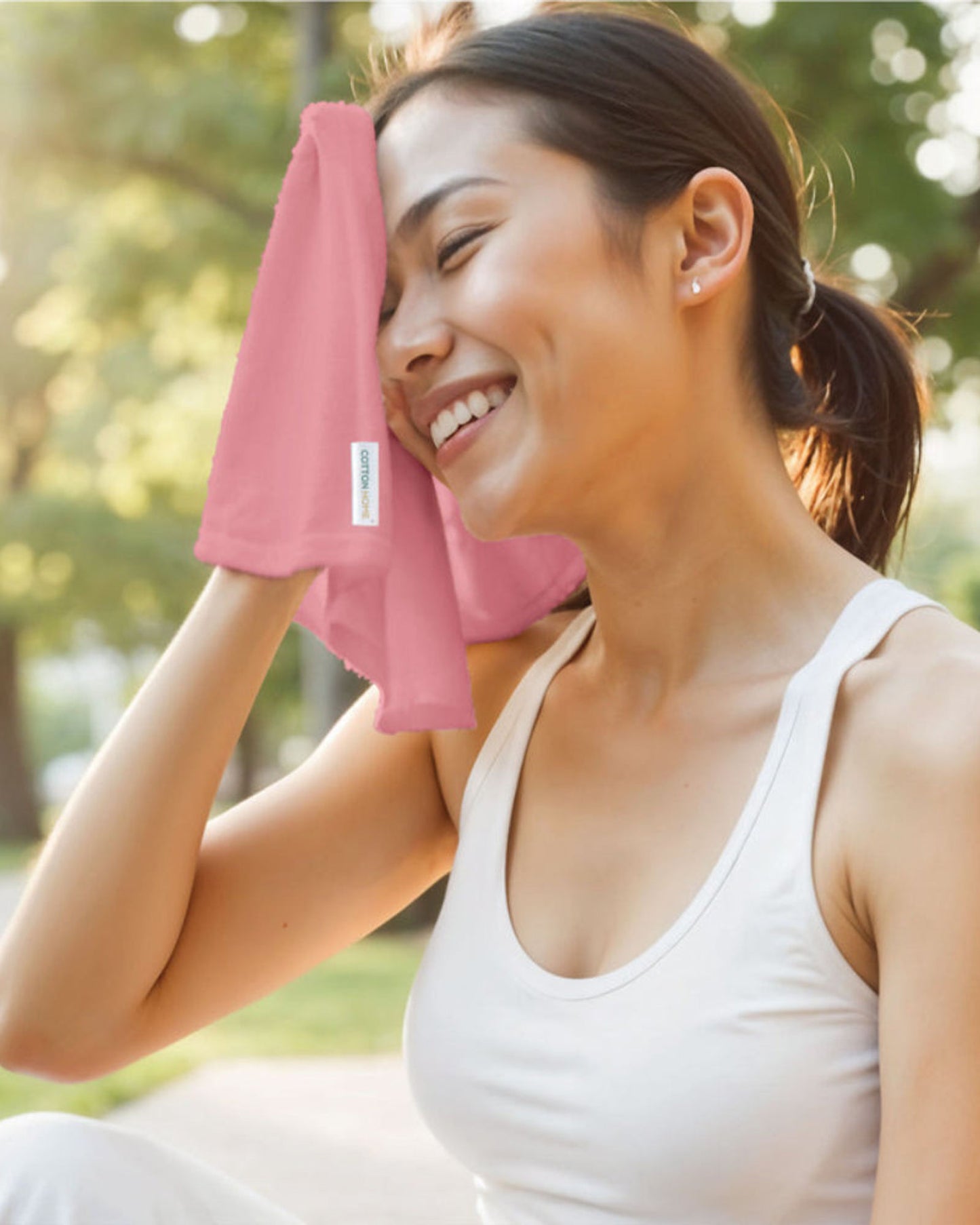 منشفة وجه منزلية قطنية قطعتين