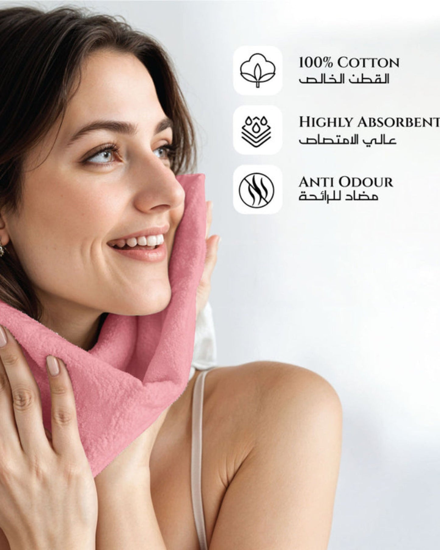 مناشف قطنية فاخرة من كوتون هوم، 30×30 سم، طقم من 4 قطع، منشفة وجه، 600 غرام/متر مربع، سريعة الجفاف ومتينة