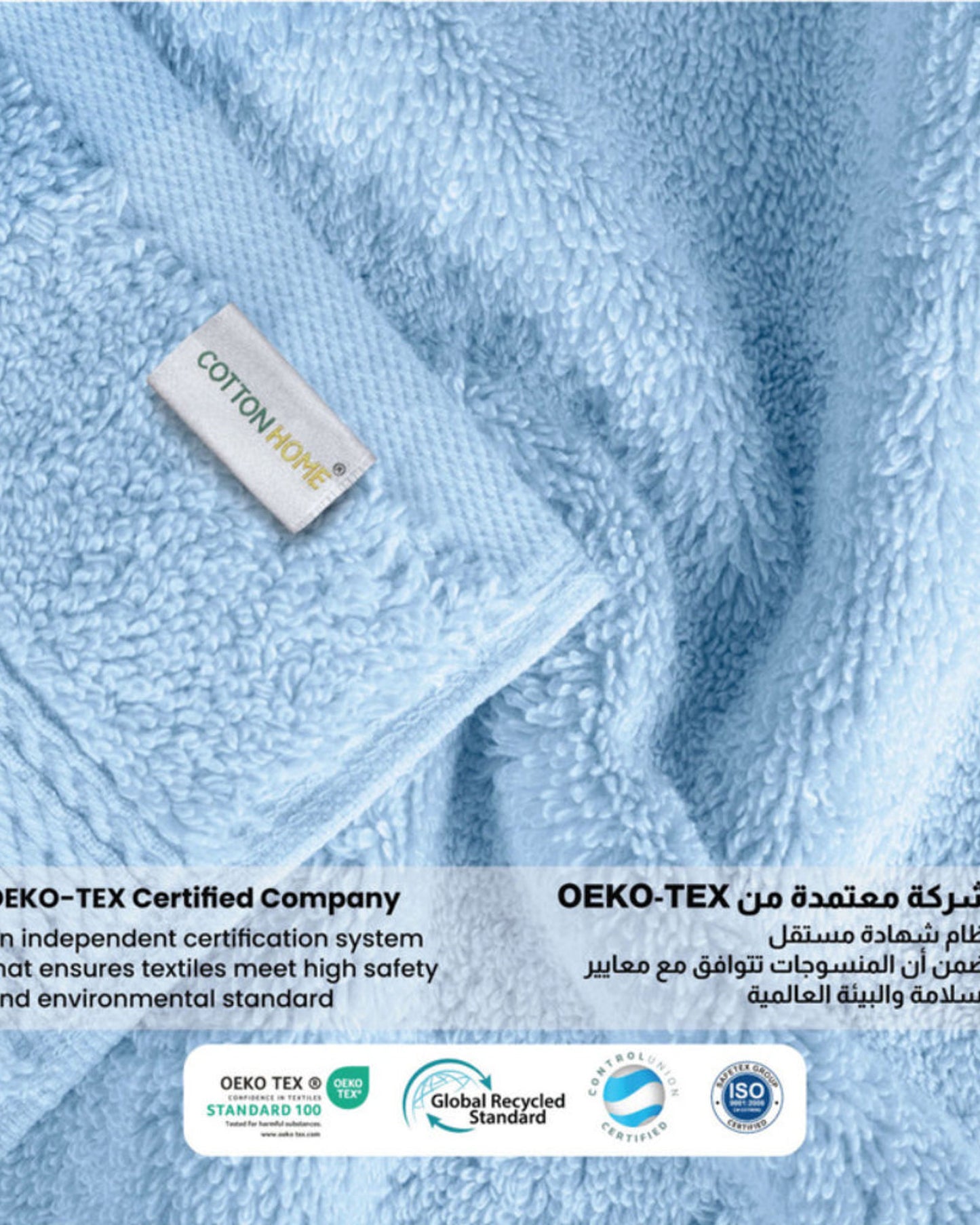 مناشف قطنية فاخرة من كوتون هوم، 30×30 سم، طقم من 4 قطع، منشفة وجه، 600 غرام/متر مربع، سريعة الجفاف ومتينة