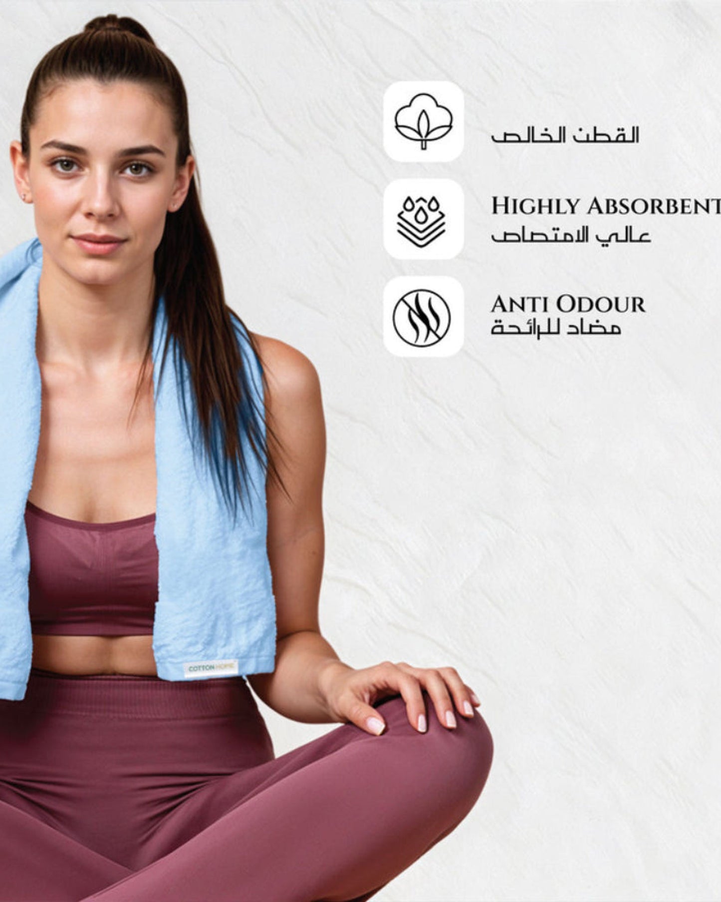 مناشف قطنية فاخرة من كوتون هوم، 40×70 سم، طقم من 4 قطع، 600 غرام/متر مربع، سريعة الجفاف ومتينة