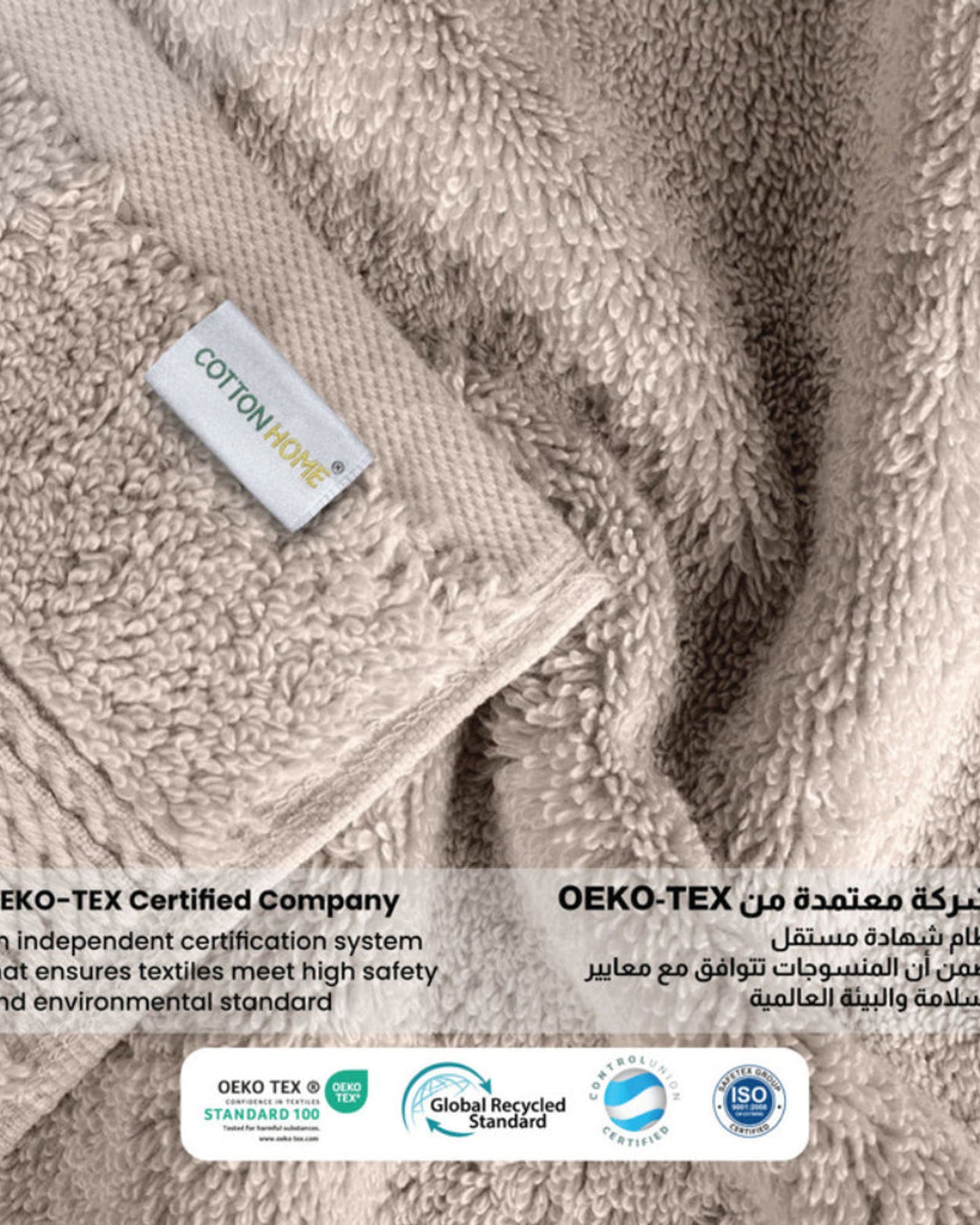 مناشف قطنية فاخرة من كوتون هوم، 40×70 سم، طقم من 4 قطع، 600 غرام/متر مربع، سريعة الجفاف ومتينة