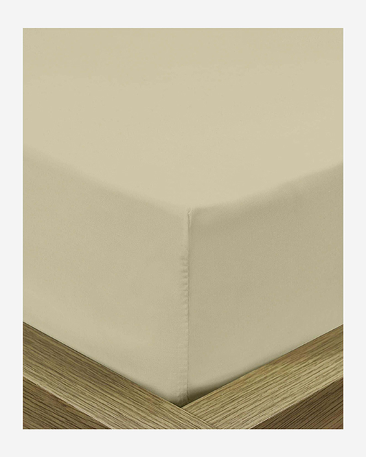 ملاءة سرير قطنية منزلية قطعة واحدة فائقة النعومة، لون بيج داكن