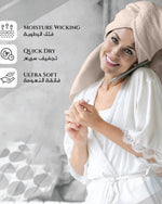 طقم مناشف قطنية فاخرة من كوتون هوم، مكون من 8 قطع: 4 مناشف للوجه (30×30 سم)، منشفتان لليدين (40×70 سم)، منشفتان للاستحمام (70×140 سم)، وزن 600 غرام/متر مربع، سريع الجفاف ومتين.