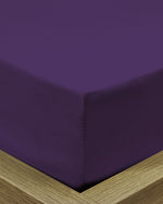 ملاءة سرير قطنية منزلية قطعة واحدة فائقة النعومة بلون أرجواني داكن