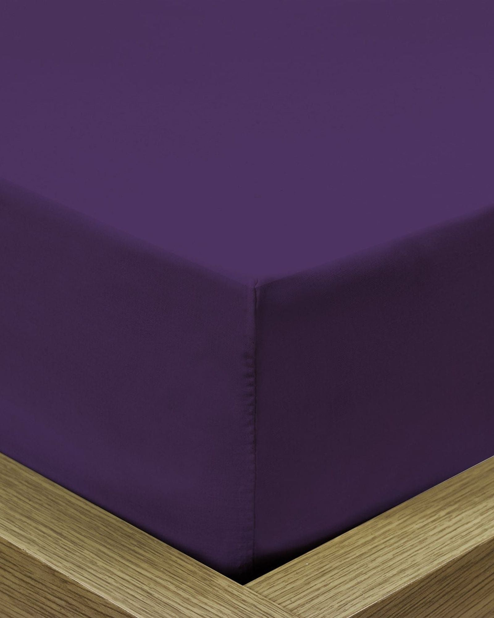 ملاءة سرير قطنية منزلية قطعة واحدة فائقة النعومة بلون أرجواني داكن