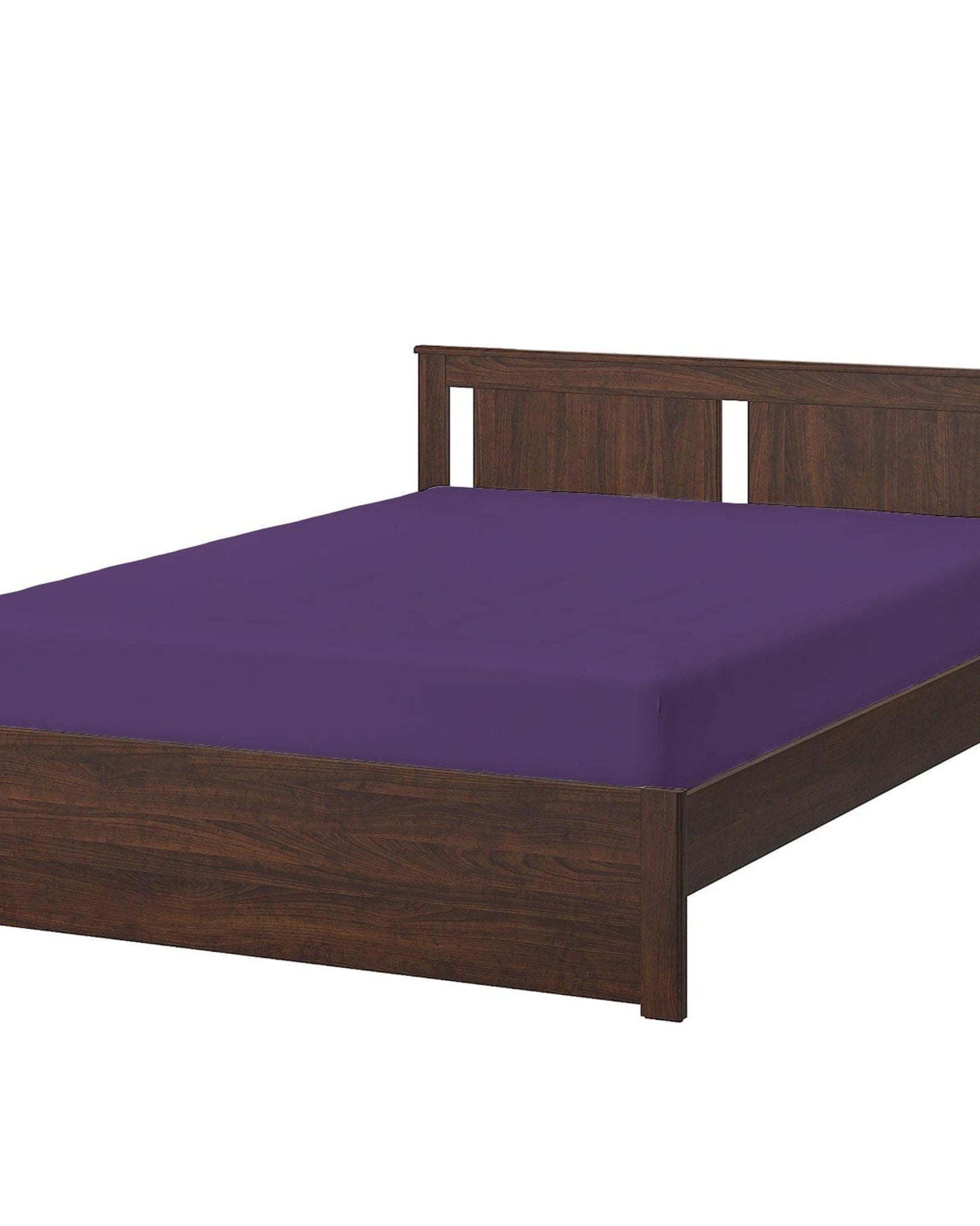 ملاءة سرير قطنية منزلية قطعة واحدة فائقة النعومة بلون أرجواني داكن