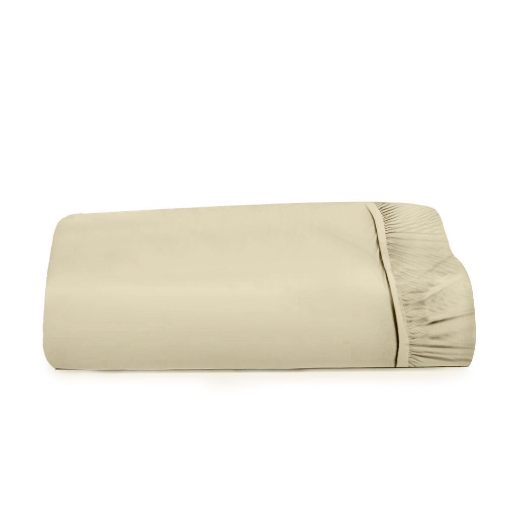 Cotton Home 1pc Fitted Sheet Super Soft Beige