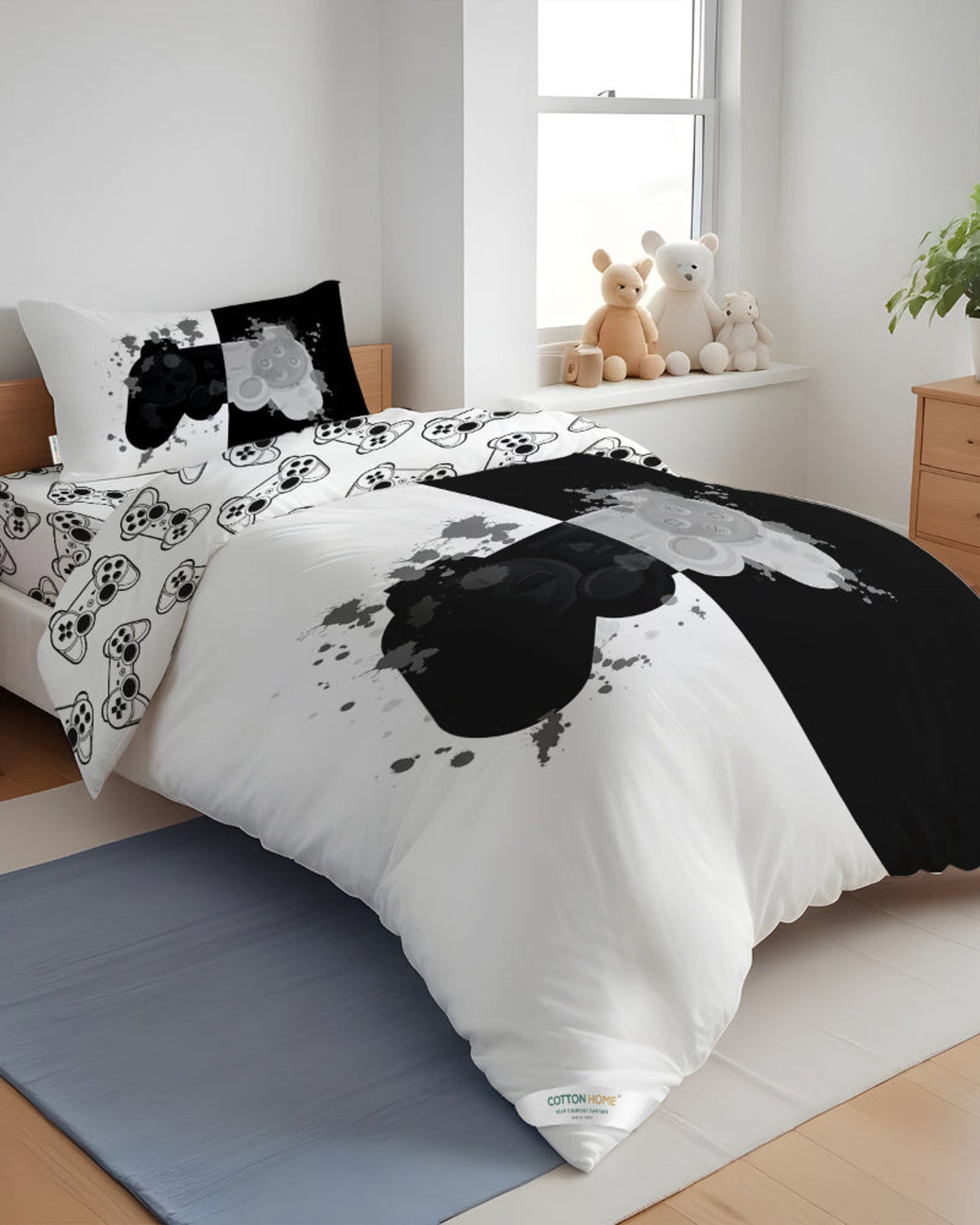 طقم غطاء لحاف للأطفال من Cotton Home مكون من 3 قطع بتصميم Joystick