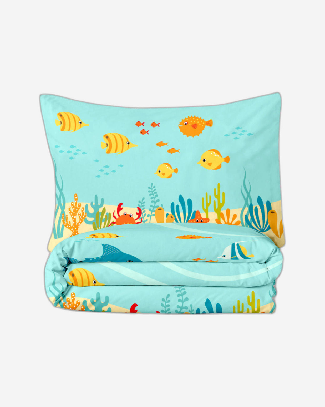 طقم غطاء لحاف للأطفال من Cotton Home مكون من 4 قطع، لون أكوا