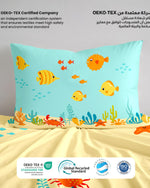 طقم غطاء لحاف للأطفال من Cotton Home مكون من 4 قطع، لون أكوا