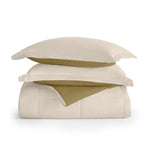 Cotton Home Adult 3-piece Set Reversible Comforter Dark Beige