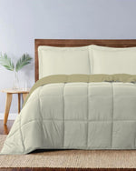 طقم لحاف قابل للعكس من Cotton Home للبالغين مكون من 3 قطع، عاجي