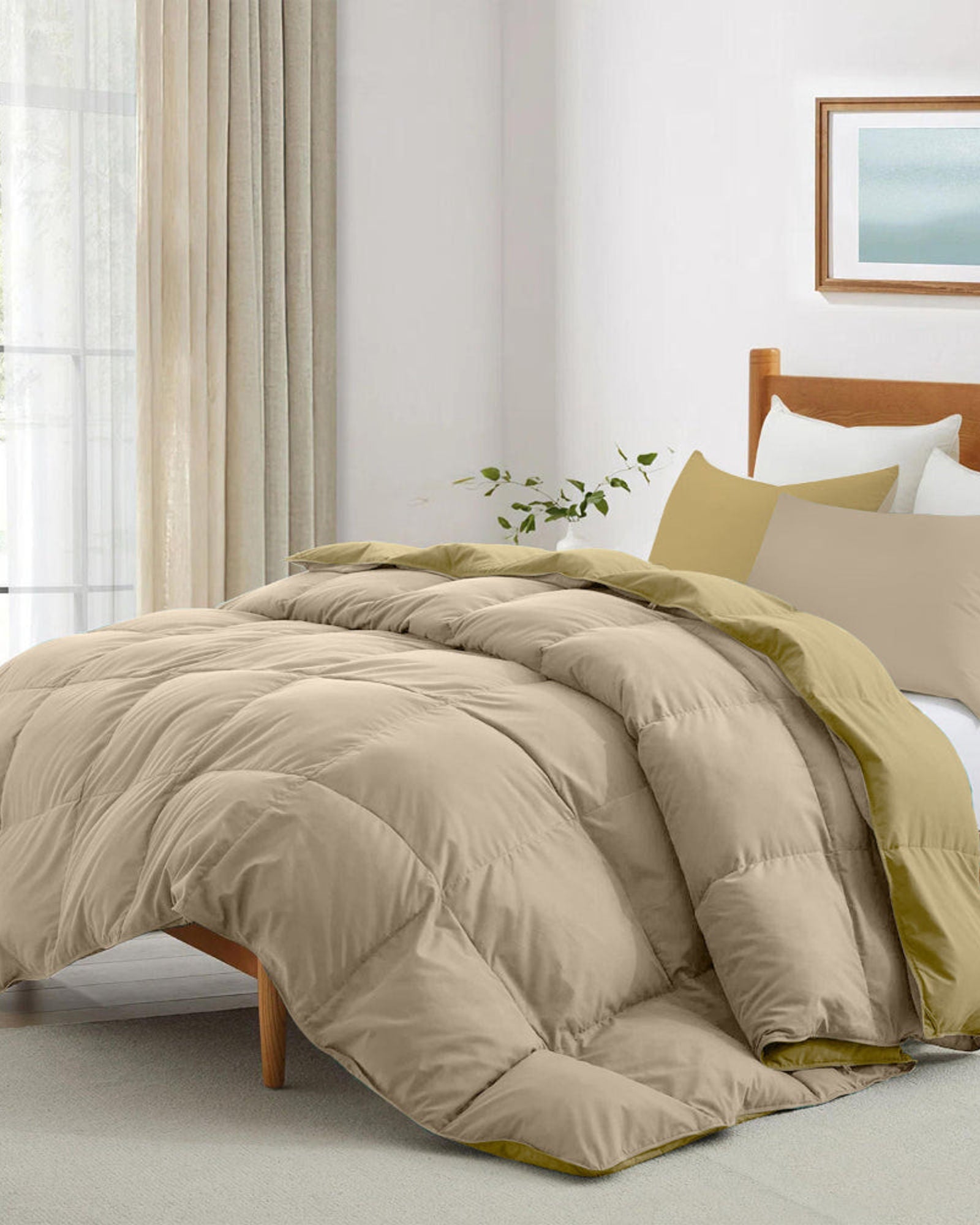 طقم لحاف قطني للكبار من 3 قطع قابل للعكس، لون حجري