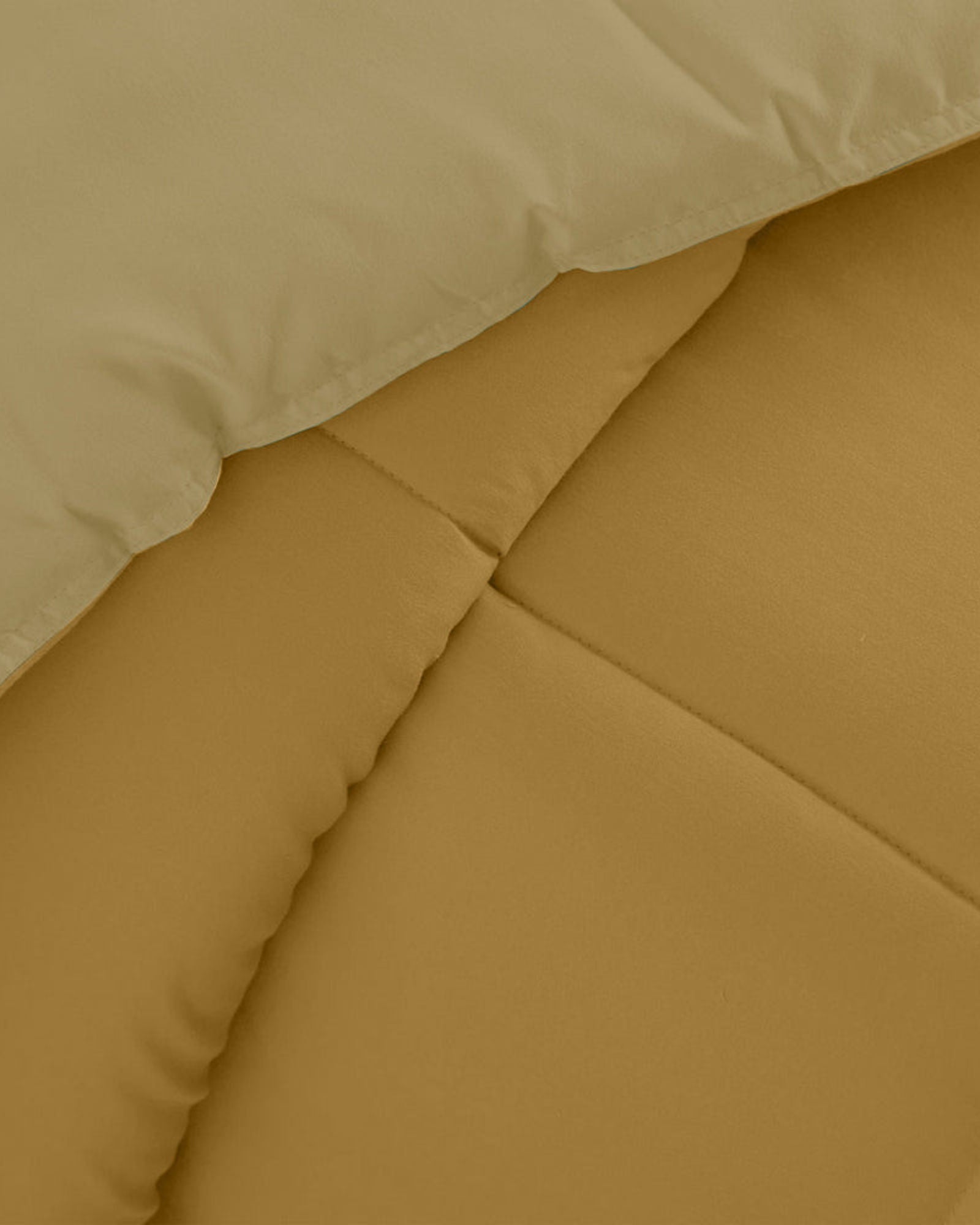 طقم لحاف قطني للكبار من 3 قطع قابل للعكس باللون الذهبي