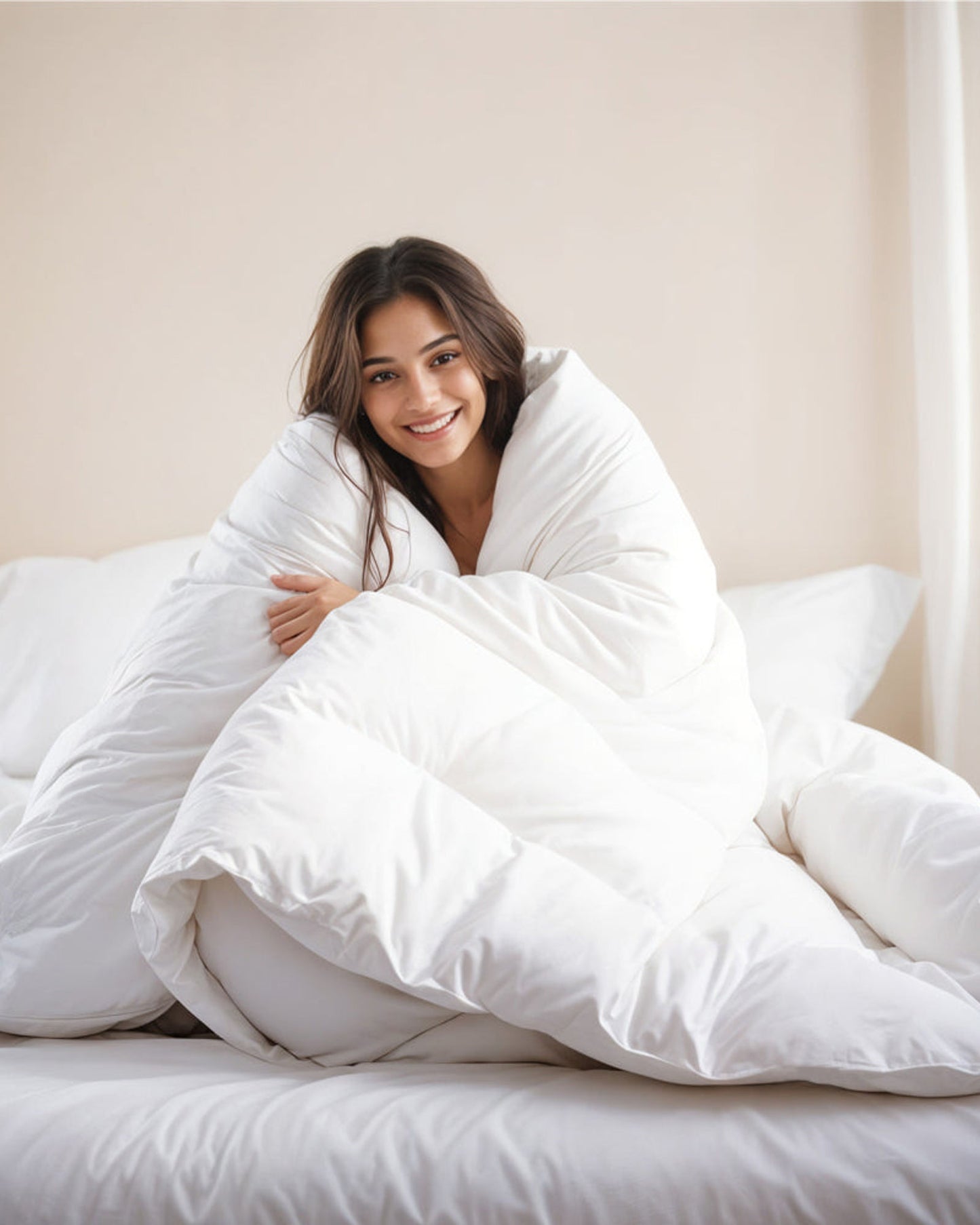 لحاف قطني منزلي فائق النعومة أبيض