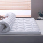 غطاء مرتبة قطني منزلي فائق النعومة باللون الأبيض