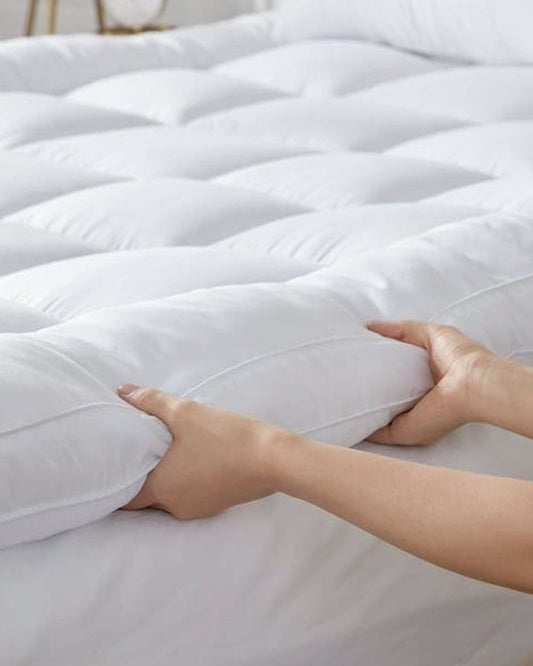 غطاء مرتبة قطني منزلي فائق النعومة باللون الأبيض