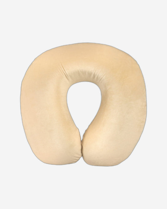 وسادة قطنية منزلية للرقبة، لون بيج، مزودة بخاصية الذاكرة