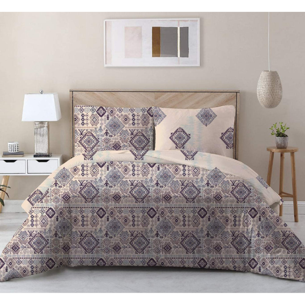 Cotton Home 100% Cotton Sateen 225T 3-piece Printed Comforter Set Ethinic