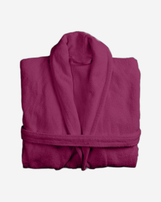 روب حمام قطني منزلي من قماش تيري بلون عنابي