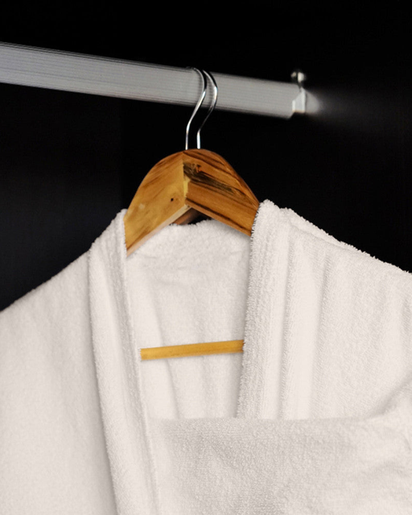 رداء حمام قطني مع جيوب، لون عاجي