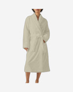 رداء حمام منزلي من القطن مع جيوب من قماش تيري الكتاني