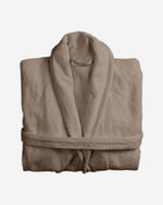 Cotton Home Bathrobe with Pockets Terry Taupe