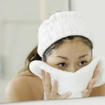 منشفة وجه منزلية قطنية بيضاء