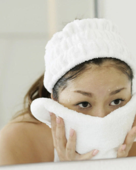 منشفة وجه منزلية قطنية بيضاء