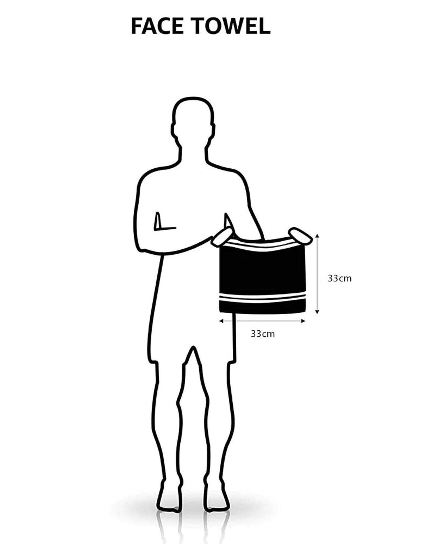 منشفة وجه منزلية قطنية بيضاء