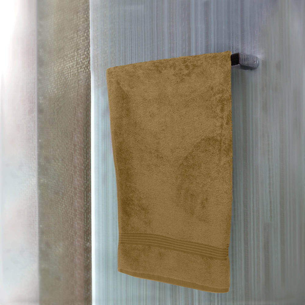 طقم مناشف حمام قطنية منزلية مكون من قطعتين بلون الجمل