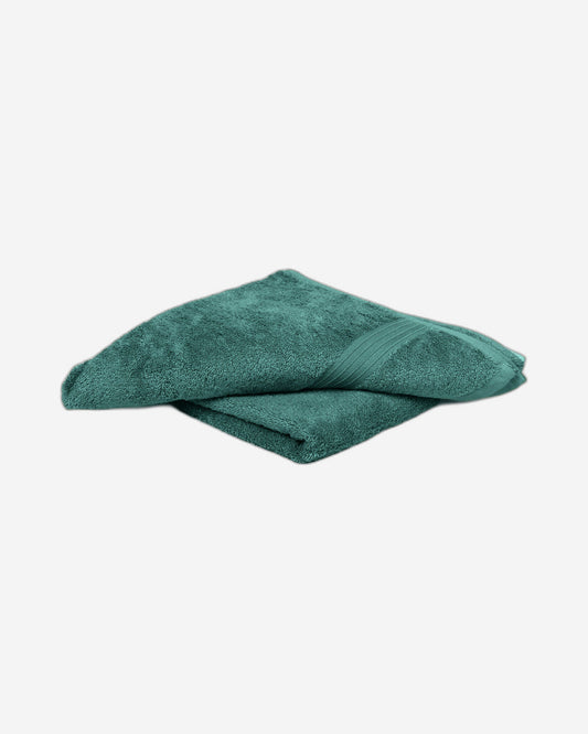 طقم مناشف حمام قطنية منزلية مكون من قطعتين، لون نعناعي داكن