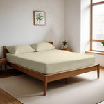 طقم ملاءات قطنية منزلية فائقة النعومة، مكون من 3 قطع، لون بيج