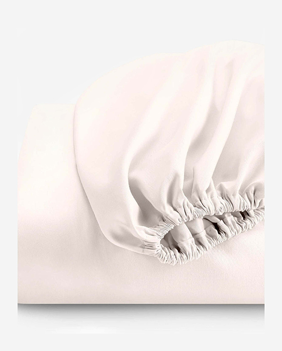 طقم ملاءات قطنية منزلية فائقة النعومة مكون من 3 قطع، عاجي